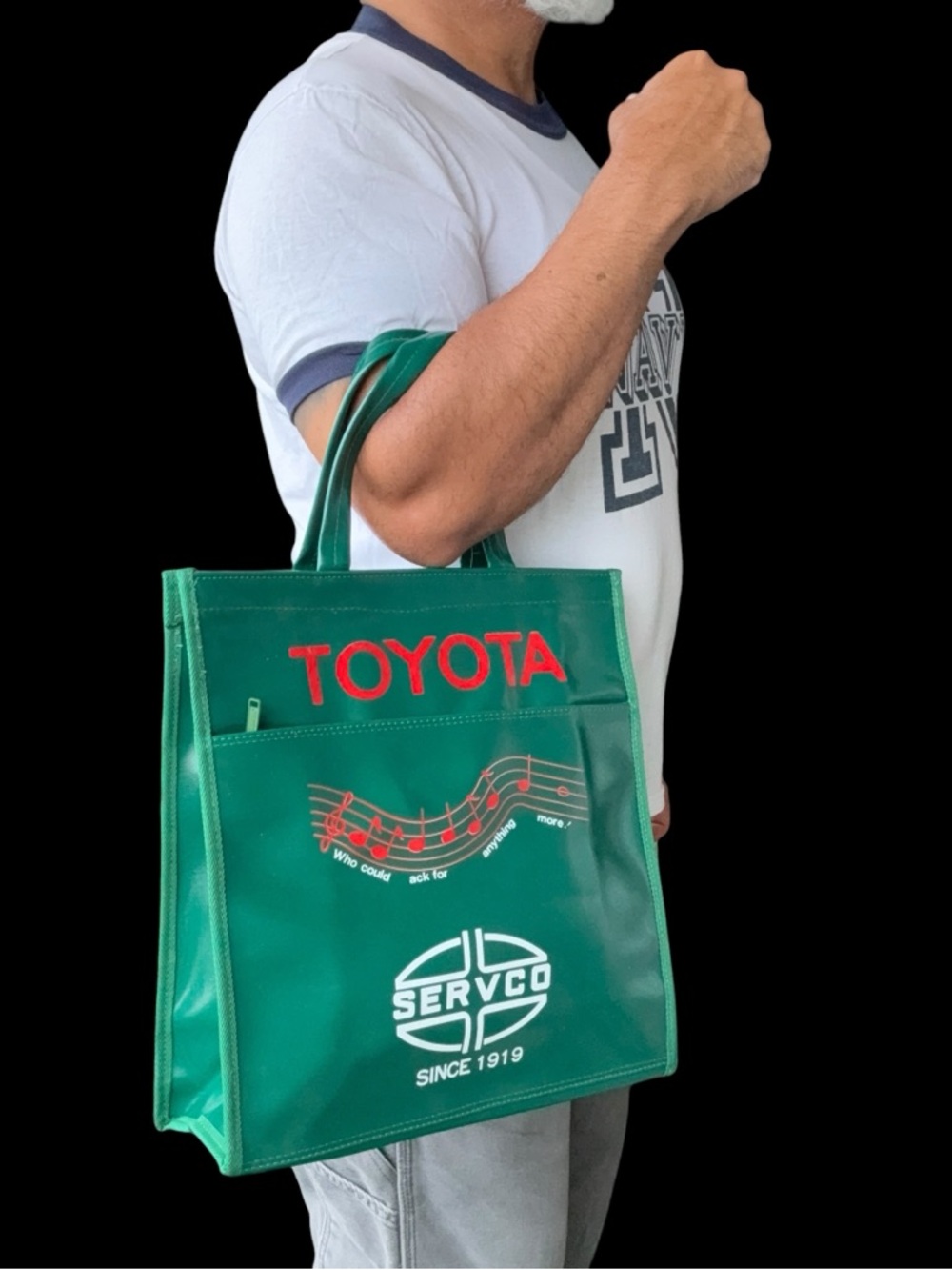 Vintage Toyota Vinyl Tote Bag With Typo EUC